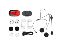 Fone De Ouvido Para Capacete De Moto Com Redução De Ruído Bluetooth 5.0 Impermeável Para Pilotagem Vermelho