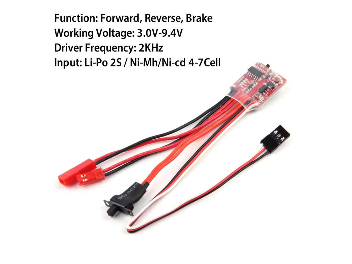 Controlador Electrónico De Velocidad (esc) Bidireccional De 30 A Con Escobillas Para Coches Y Barcos De Control Remoto Con Freno.
