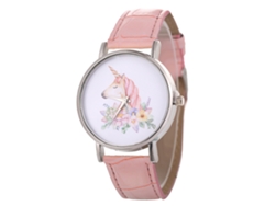 Reloj De Pulsera De Cuarzo Rosa Con Esfera Redonda De Aleación Para Parejas, Estilo Casual De Negocios.