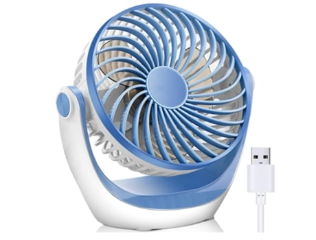 Ventilador de escritorio USB con flujo de aire fuerte y funcionamiento silencioso Ventilador de refrigeración portátil Velocidad ajustable Cabezal ...