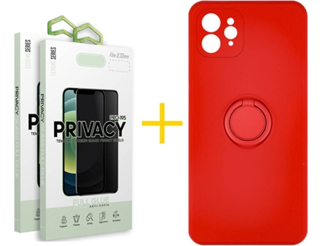 Carcasa + 2 Protectores de Pantalla para iPhone 11 Pro Max SKYHE Rojo