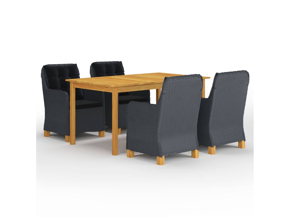 Juego de comedor de jardín de 2 piezas en gris oscuro, Dkd Home Decor