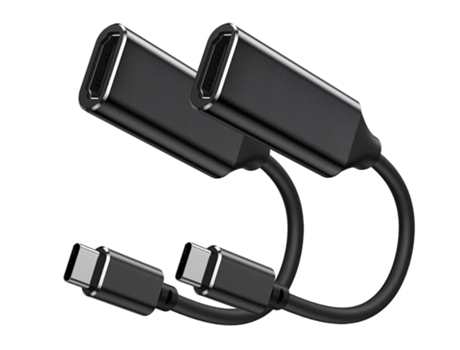 Adaptador USB C a HDMI (2 paquetes), adaptador tipo C a HDMI 4K con salida de audio y video, negro BISBISOUS
