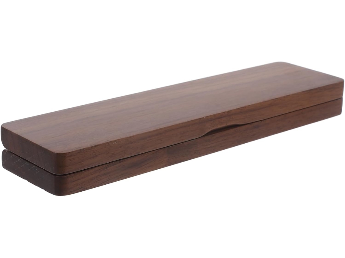 Elegante Caja Para Bolígrafos De Madera De Nogal, Caja De Almacenamiento De Bolígrafos Meticulosamente Texturizada Para