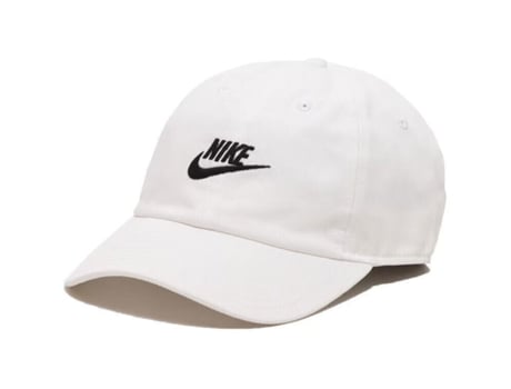Gorra NIKE Club Unstructured Futura Wash Cap, Blanco, Unisexo S/M