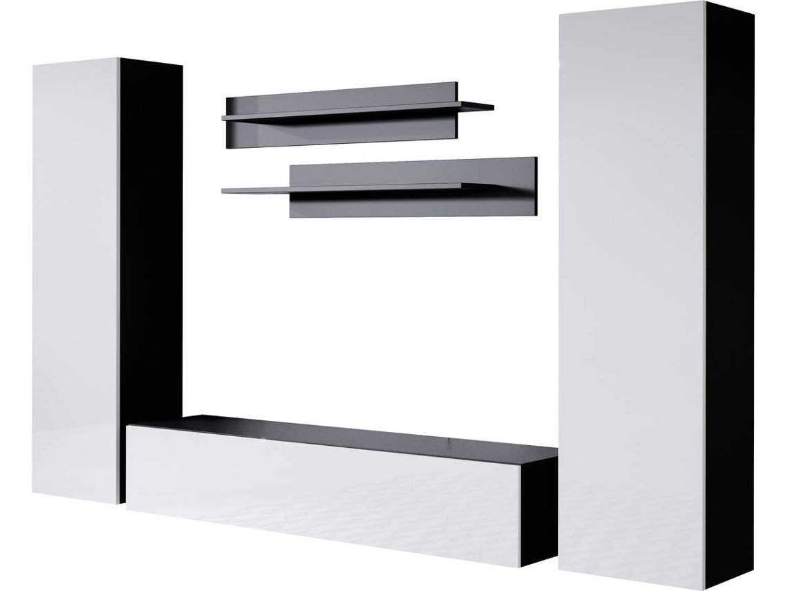 Conjunto de Muebles de TV MÓVEIS BONITOS Luke 3 (Negro y Blanco - 260x40x165 cm)