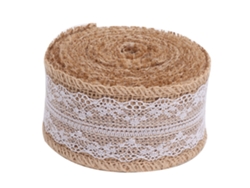 2 rollos de 5 m de hermosos adornos de encaje de lino para el hogar, Navidad, bodas y accesorios de bricolaje Kofihety