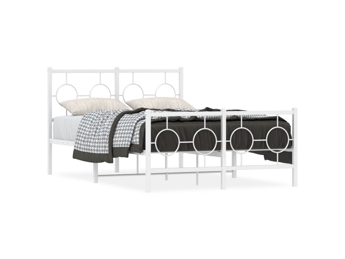Maison Exclusive - Estructura Cama Sin Colchón Con Estribo Metal Blanco 120x200 Cm