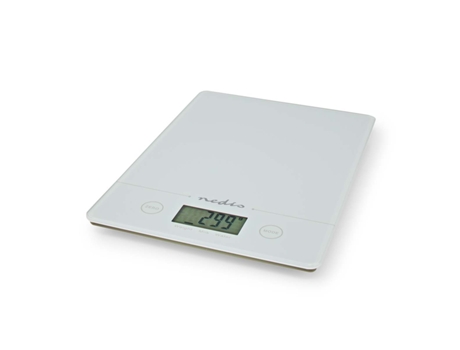 Báscula de cocina digitales Vidrio / Plástico Batería CR 2032 Blanco NEDIS