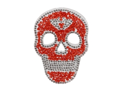 Parche Termoadhesivo Con Diamantes De Imitación, Diseño De Calavera Roja, Bordado Diy Para Sombreros Y Bolsos.