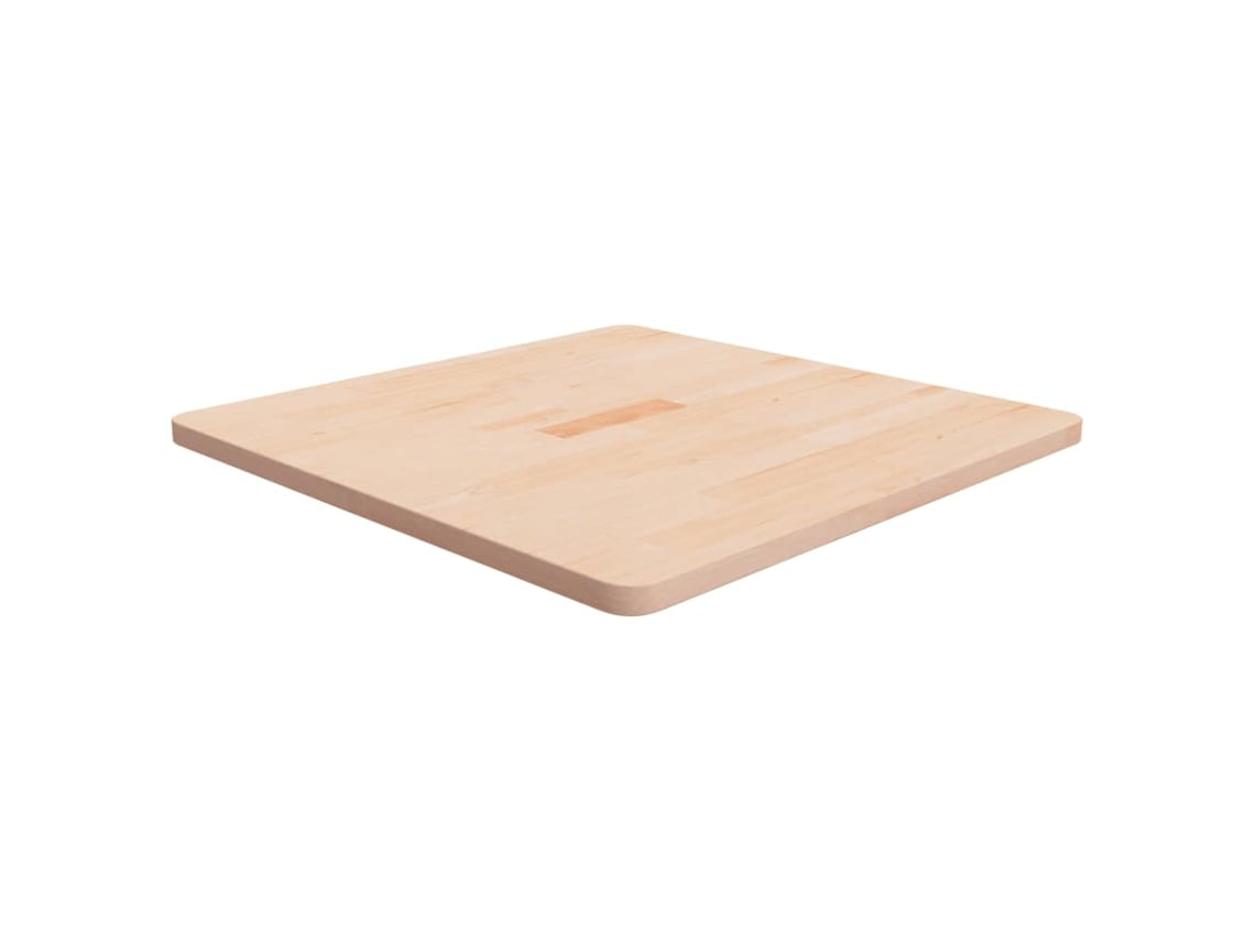 Tablero de mesa cuadrado de 70 x 70 x 2,5 cm, roble macizo sin tratar, DKD HOME DECOR