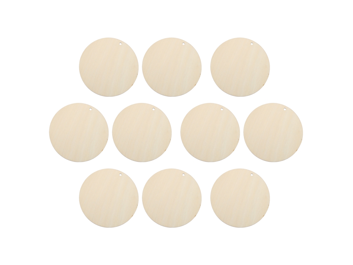 10 Piezas De Colgantes Redondos De Madera Con Orificio De 120 Mm Para Manualidades Decorativas Sencillas.
