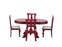 Ats-set De Mesa Y Sillas De Cocina Para Casa De Muñecas 1:12, Muebles Miniatsura Accesorio Juguete