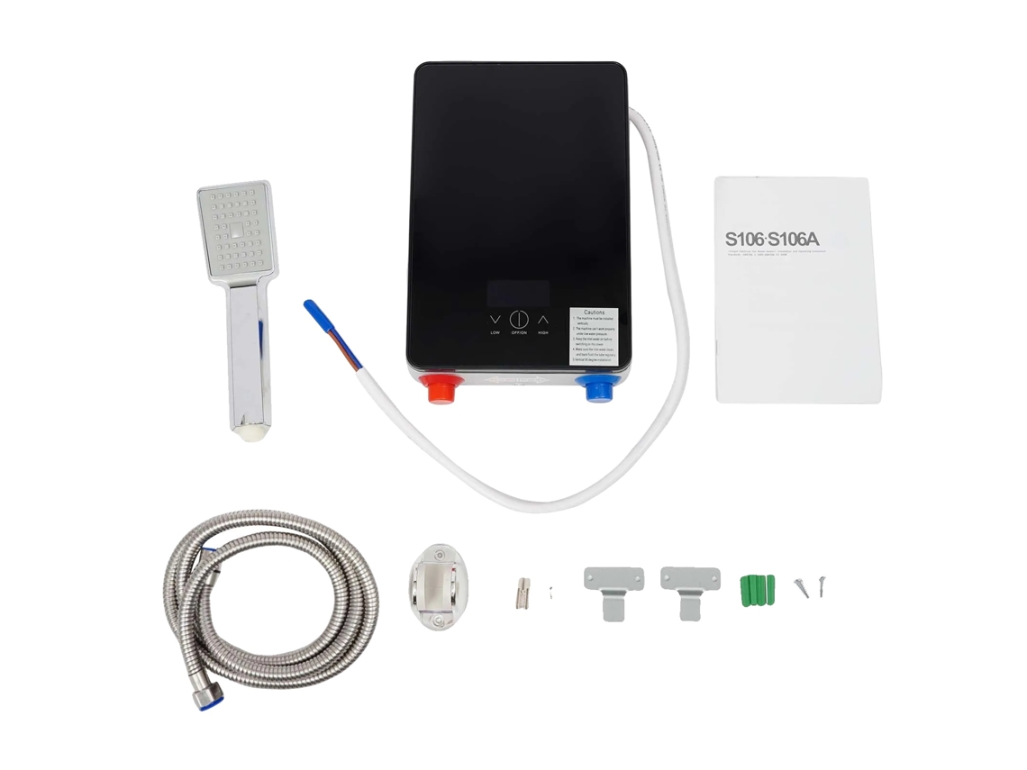 Calentador de agua eléctrico, calentamiento instantáneo, diseño duradero, color negro OEM
