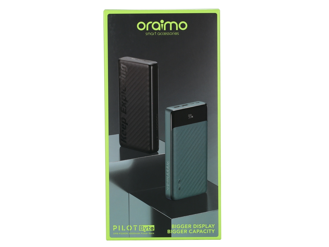 Oraimo Opb-p208dn Power Bank 20000mah Carregador Portátil Com 2 Saídas Usb Para Smartphones Tablets