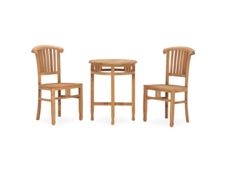 Conjunto 3 Conjunto de comedor de jardín VIDAXL madera maciza de teca