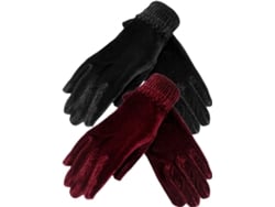 Guantes de terciopelo de invierno para mujer, juego de 2 piezas