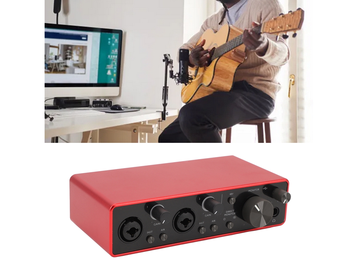 Para Focusrite Scarlett 2i2 3ª Generación Usb Sound Interface 24 Bits 196 Khz Para Grabación, Composición, Streaming, Podcasting
