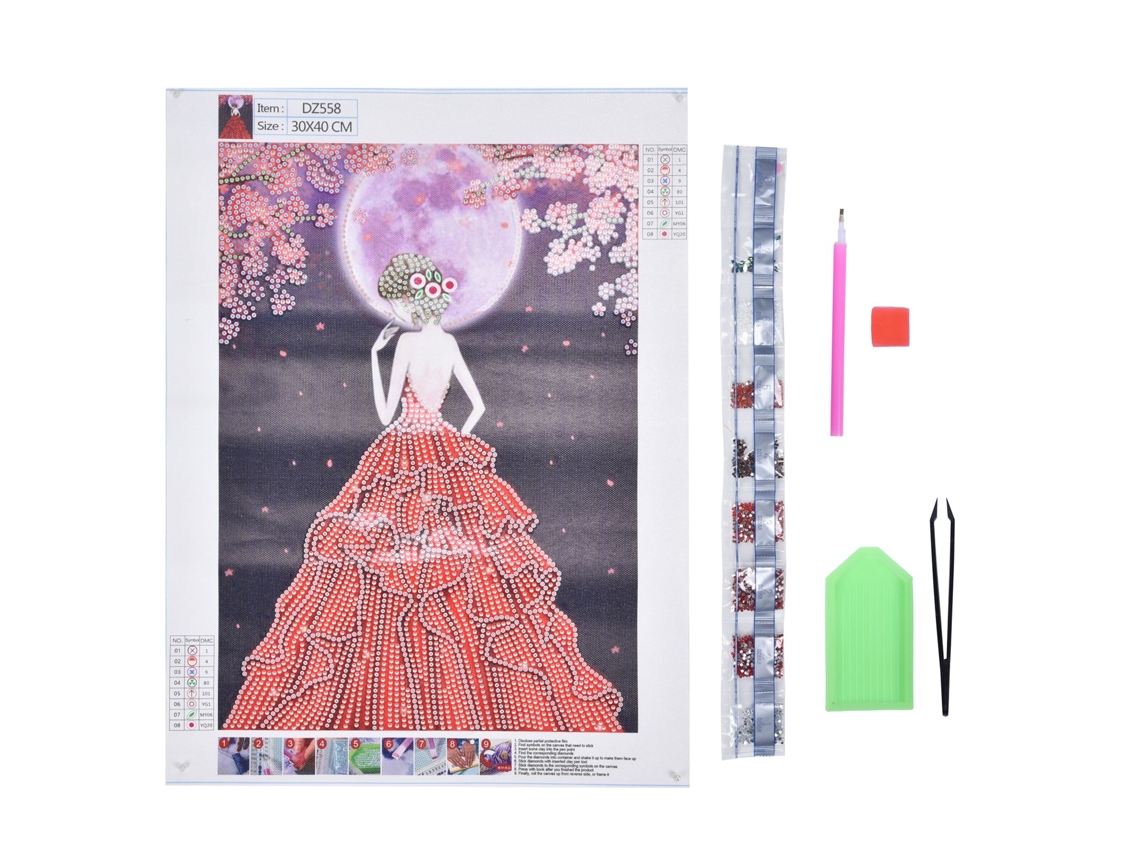 Kit De Pintura De Diamantes 5d Para Hacer Tú Mismo - Hermoso Diseño De Niña Para Decoración De Interiores