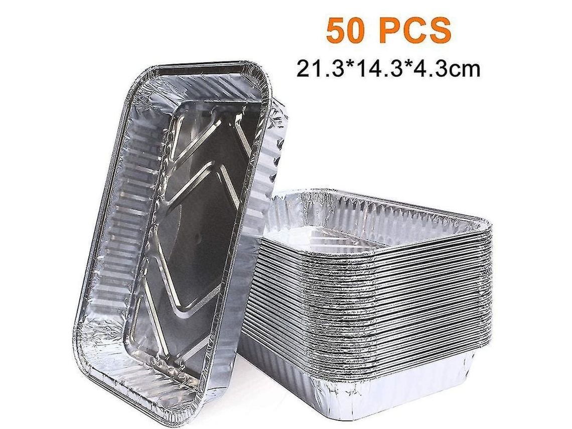 2026-13759-50 Platos De Aluminio Para Hornear Laminas Galletas Horno Barbacoa Desechables Reciclables