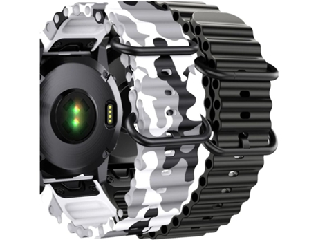 Correa Ocean Waves para Garmin Fenix 6X Pro Zafiro Militar Blanco y Negro Pack 2X VEANXIN