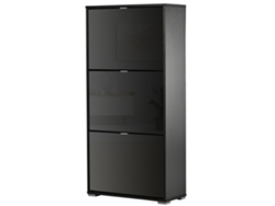 VPMKP - Zapatero Homcom 3 puertas abatibles 3 compartimentos 60x26x124 cm lacado negro PMM CAPITALI