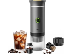 Cafetera expreso portátil 3 en 1 con autocalentamiento para autocaravanas, senderismo y oficina. Digitallab (gris)