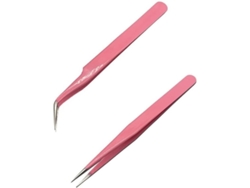 Pinzas Para Pestañas, 2 Unidades, Pinzas Rectas Y Curvas Con Punta Fina Para Extensiones De Pestañas Postizas.