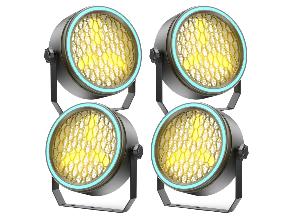 Iluminación escénica, LED COB de 90 W, efectos de iluminación RGB en tira, 4 unidades, enchufe europeo OEM