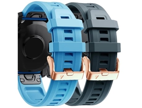 Correa Silicona Cierre Metálico para Garmin Instinct 2S Solar Azul y Azul Oscuro Pack 2X VEANXIN