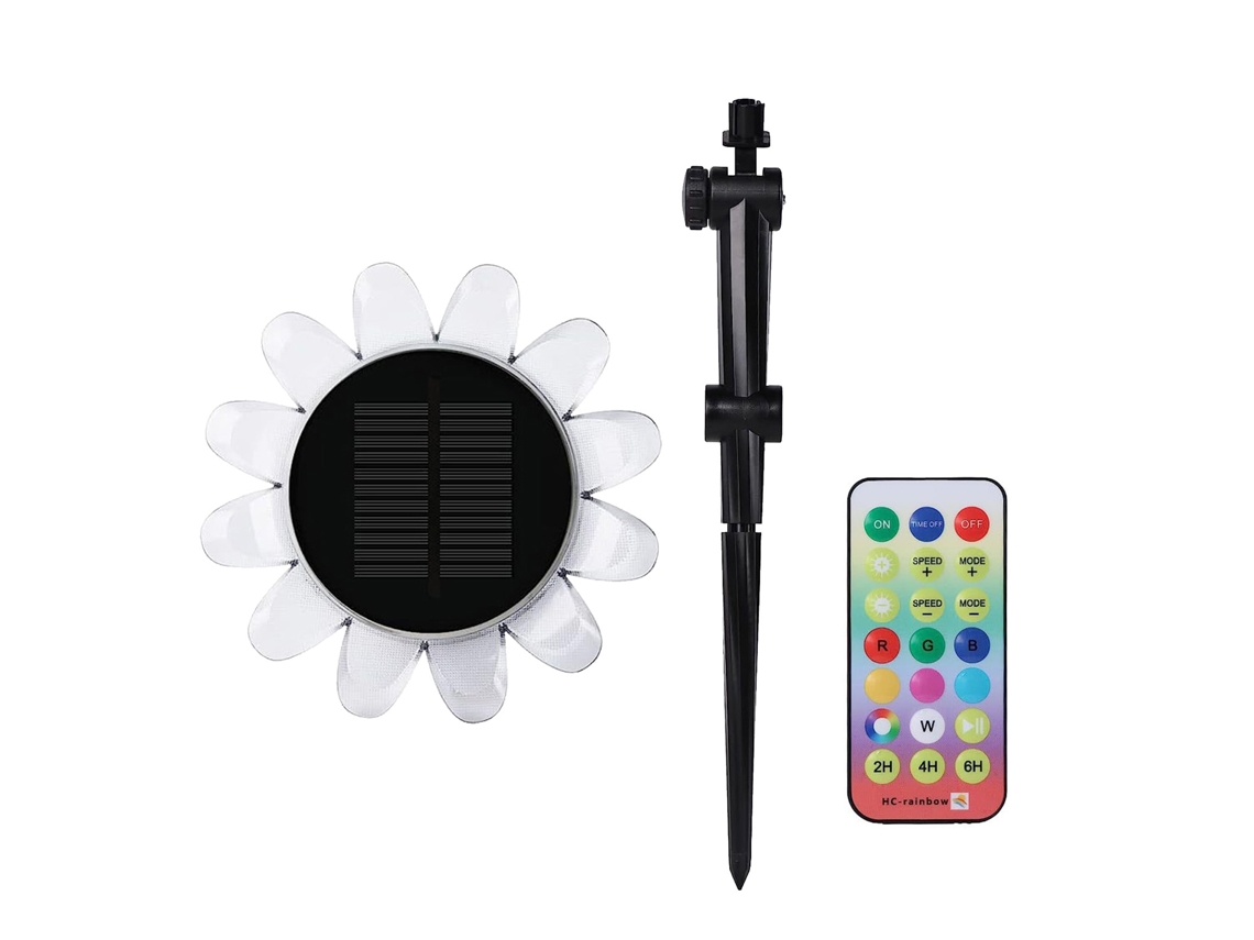 Lámpara Solar De Jardín Led Impermeable Con Forma De Girasol, Colorida, Para Caminos, Piscinas Y Patios, Con Control Remoto.