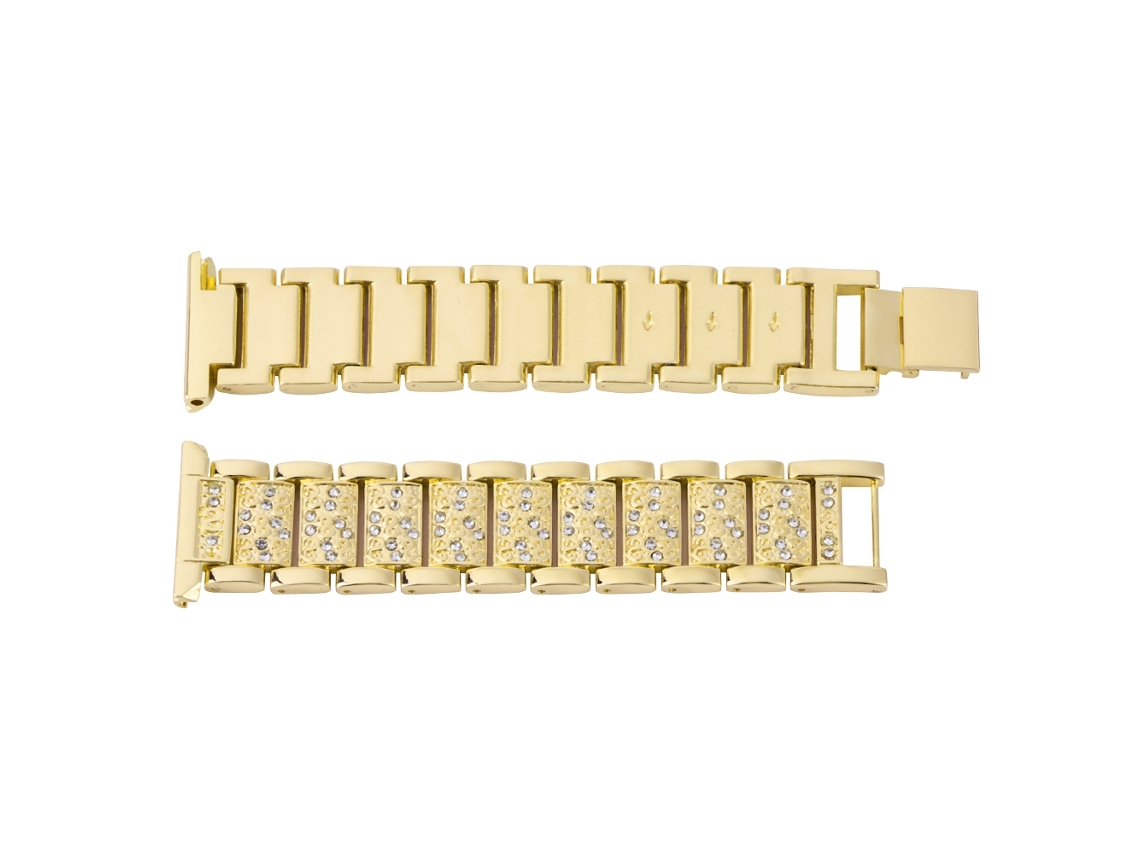 Correa de repuesto para reloj (acero inoxidable con diamantes de imitación)