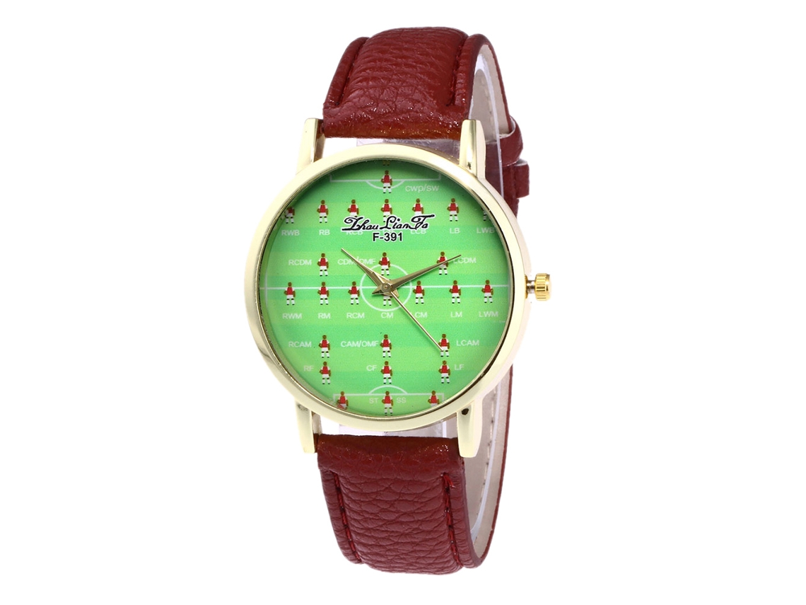 Reloj De Cuarzo Ligero De Estilo Retro Coreano Con Correa De Cuero Para Parejas/estudiantes - Marrón