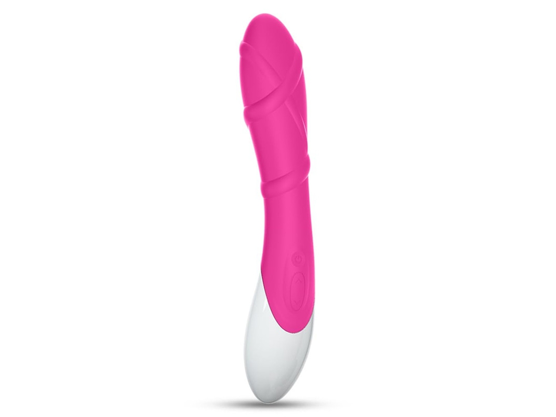 Vibrador De Masaje De Silicona Recargable De 10 Frecuencias De Dos Cabezales Para Mujeres (rojo Rosa) Yizhood