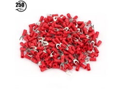 2026velora-250pcs Conectores De Cable Aislados Terminales De Engranaje Para Crimpar Rojo