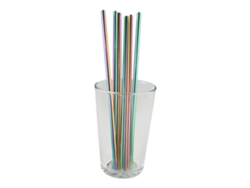 6x Pajitas rectas de metal para beber - Arcoíris