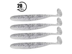 20pcs Iscas De Pesca De Plástico Macio 7.5cm Isca De Minhoca Com Rabo Em T Para Pesca Acessório Branco