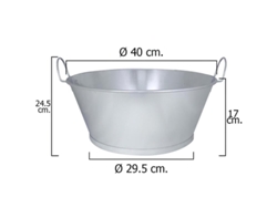 Barreño Galvanizado Baño 16 40x17 cm 14 Litros WOLFPACK LINEA PROFESIONAL