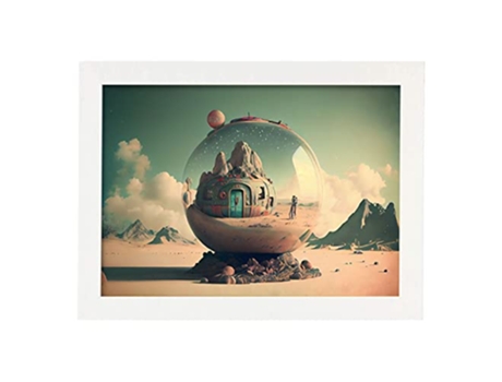 NACNIC Poster Globo Del Desierto En Estilo Surrealismo Cinematográfico Ilustraciones Y Grabados De Historieta Abstracta Y Artística A3 Marcos Blanc...