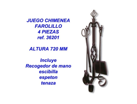 Juego chimenea farolillo 4 piezas 36201