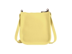 Bolso bandolera retro de piel sintética, para mujer y niña, amarillo