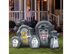 Decoración De Halloween Con Tumba Inflable Y Fantasma Explosivo Con Luces Led Para Jardín, Patio, Interior Y Exterior