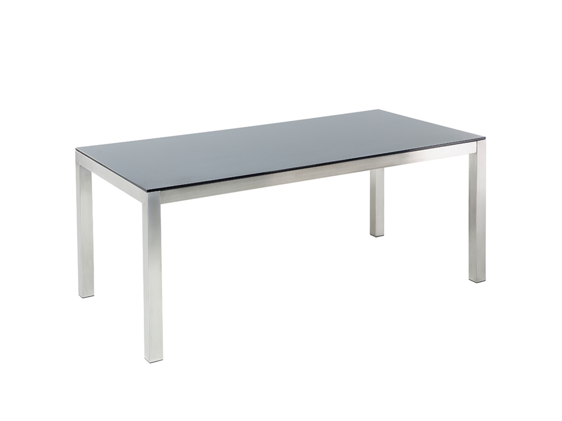 Mesa De Refeição De Jardim Grosseto 180 Cm 90 Cm Vidro De Segurança (temperado) Preto
