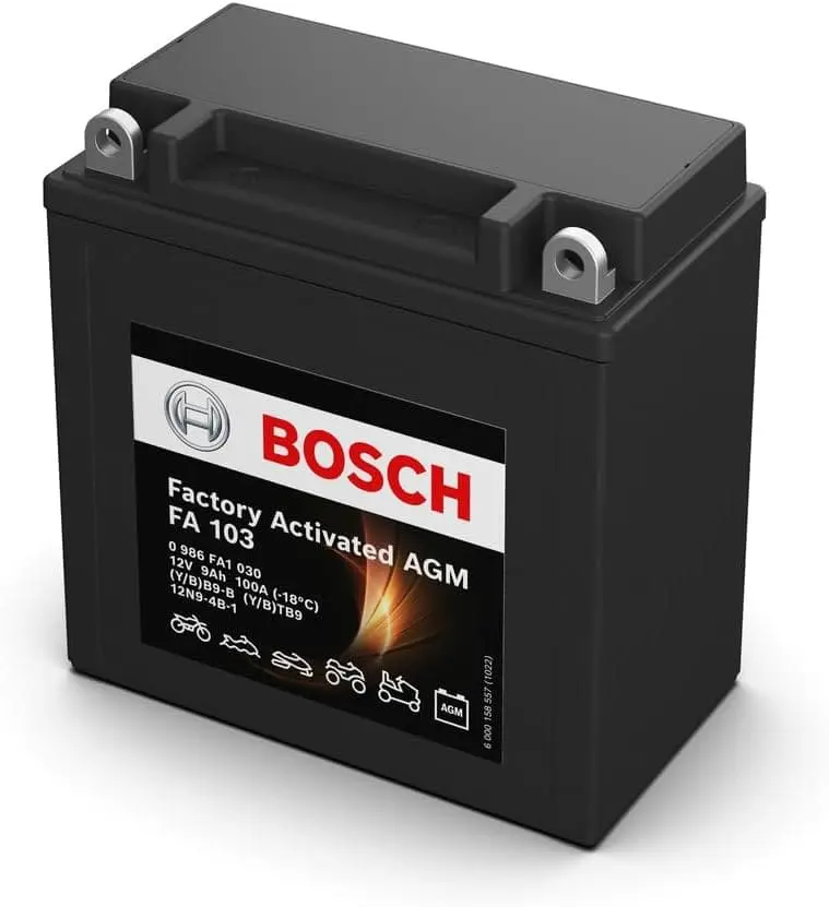 Batería de Moto BOSCH FA103 (YB9-B) 12V 9Ah 100A