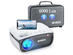 Proyector Wifi, Proyector Bluetooth Wimiu Compatible con Full HD 1080p, Proyector Wifi Sincronizado con Función de Zoom, Mini