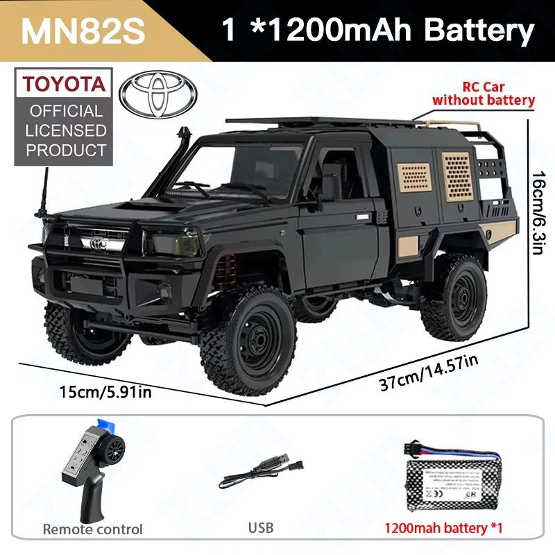 Camioneta De Control Remoto A Escala 1/12 (negra), Juguete Todoterreno 4x4, Regalo Para Niños