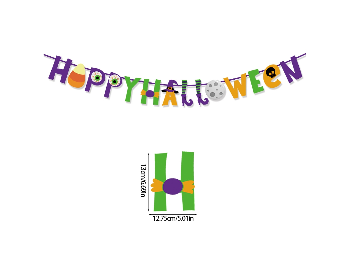 Banner triangular de calabaza para fiesta de Halloween, decoración de escena de bandera, estilo 2 Chennnls