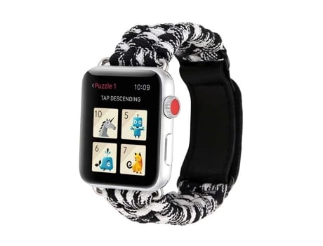 Correa Pulsera Fio Trenzado para Apple Watch Series 5 44Mm Negro y Blanco