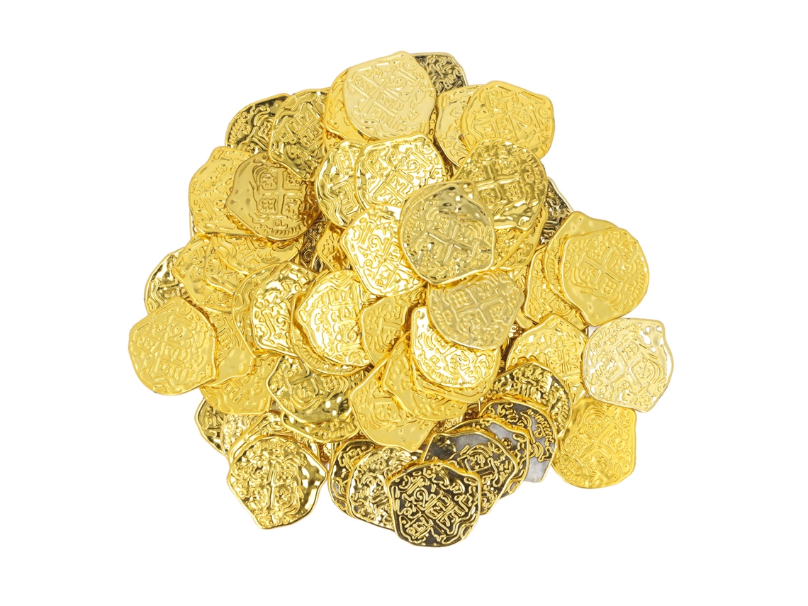 2026-100 Monedas Piratas Decorativas De Alta Simulación Con Patrones Especiales Para Fiestas De Halloween Doradas