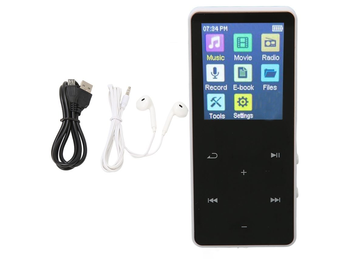 Reproductor Mp3/mp4 Con Pantalla Táctil De 1,8 Pulgadas, Bluetooth 5.0, Hifi, Portátil, Blanco, Ideal Para Deportes.